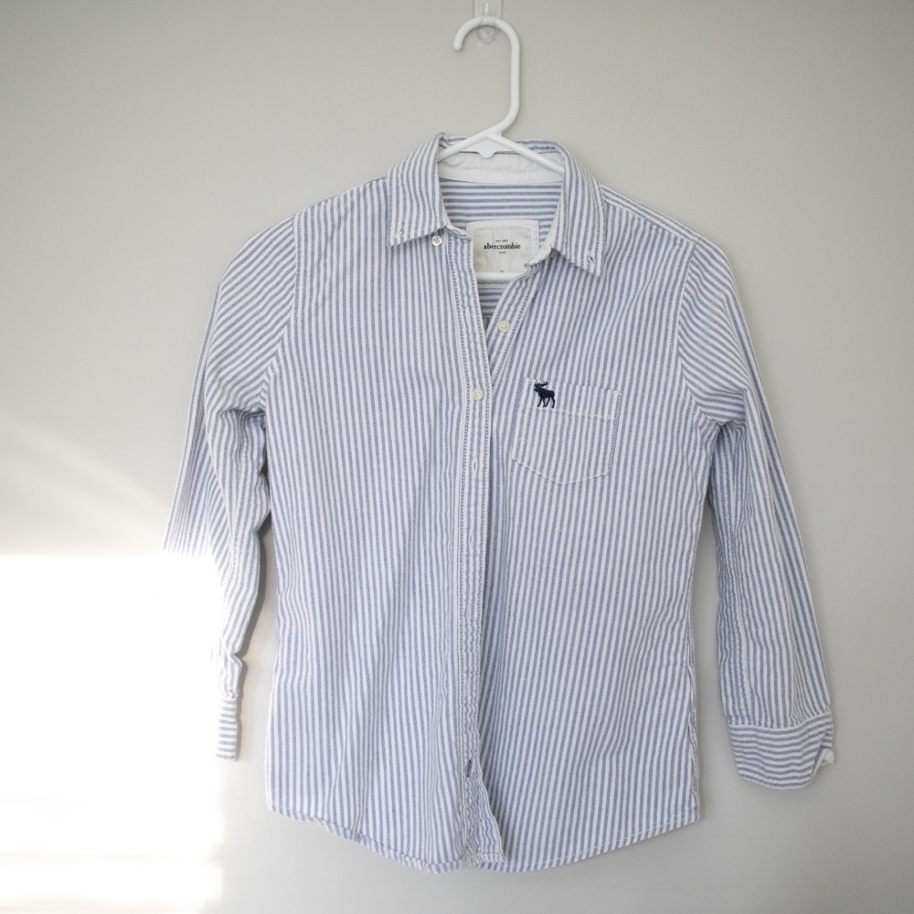 Abercrombie kids striped button down shirt